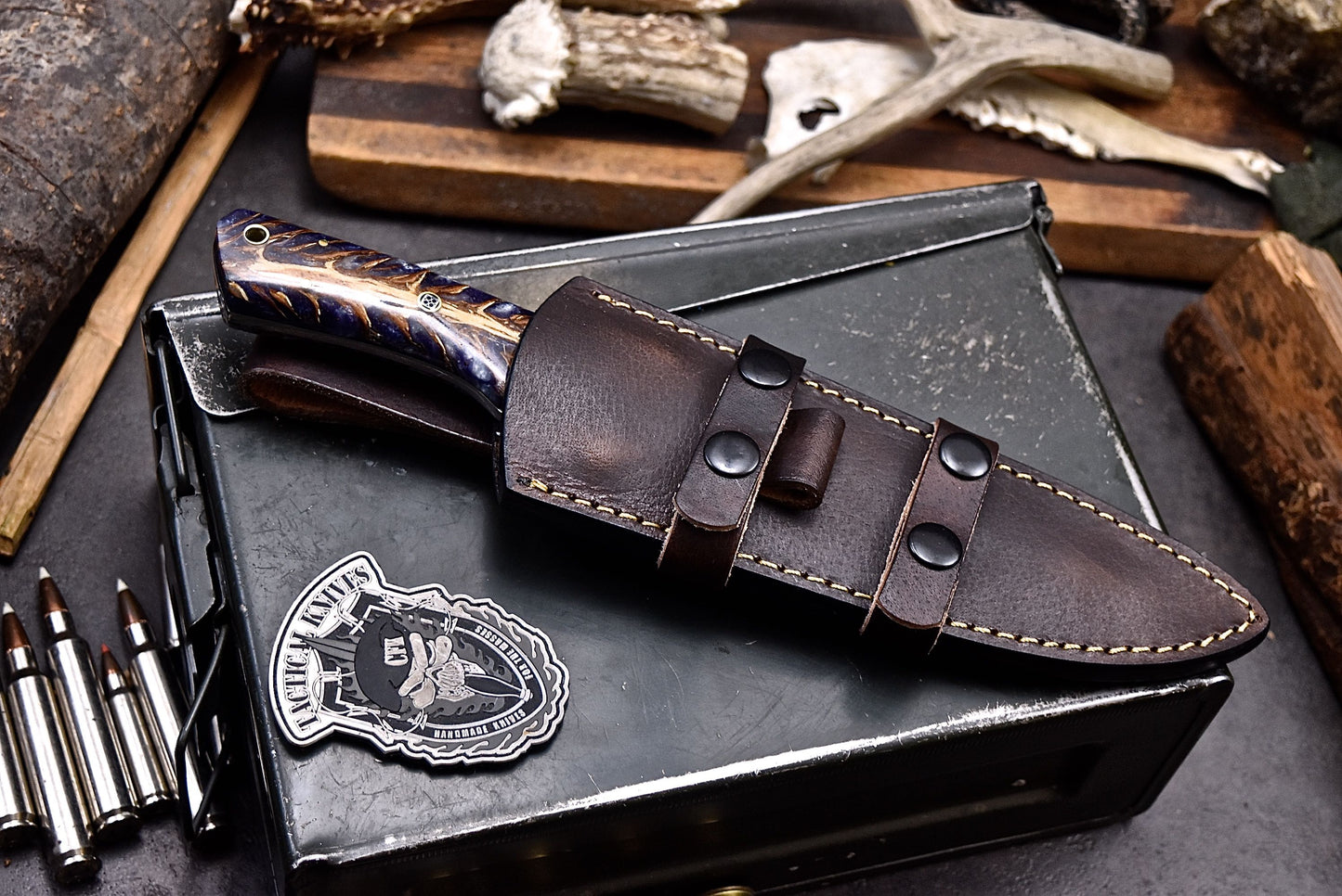 CFK IPAK Handmade 52100 PINE CONE CORELON Hunting Skinner Camping Sport Knife Set