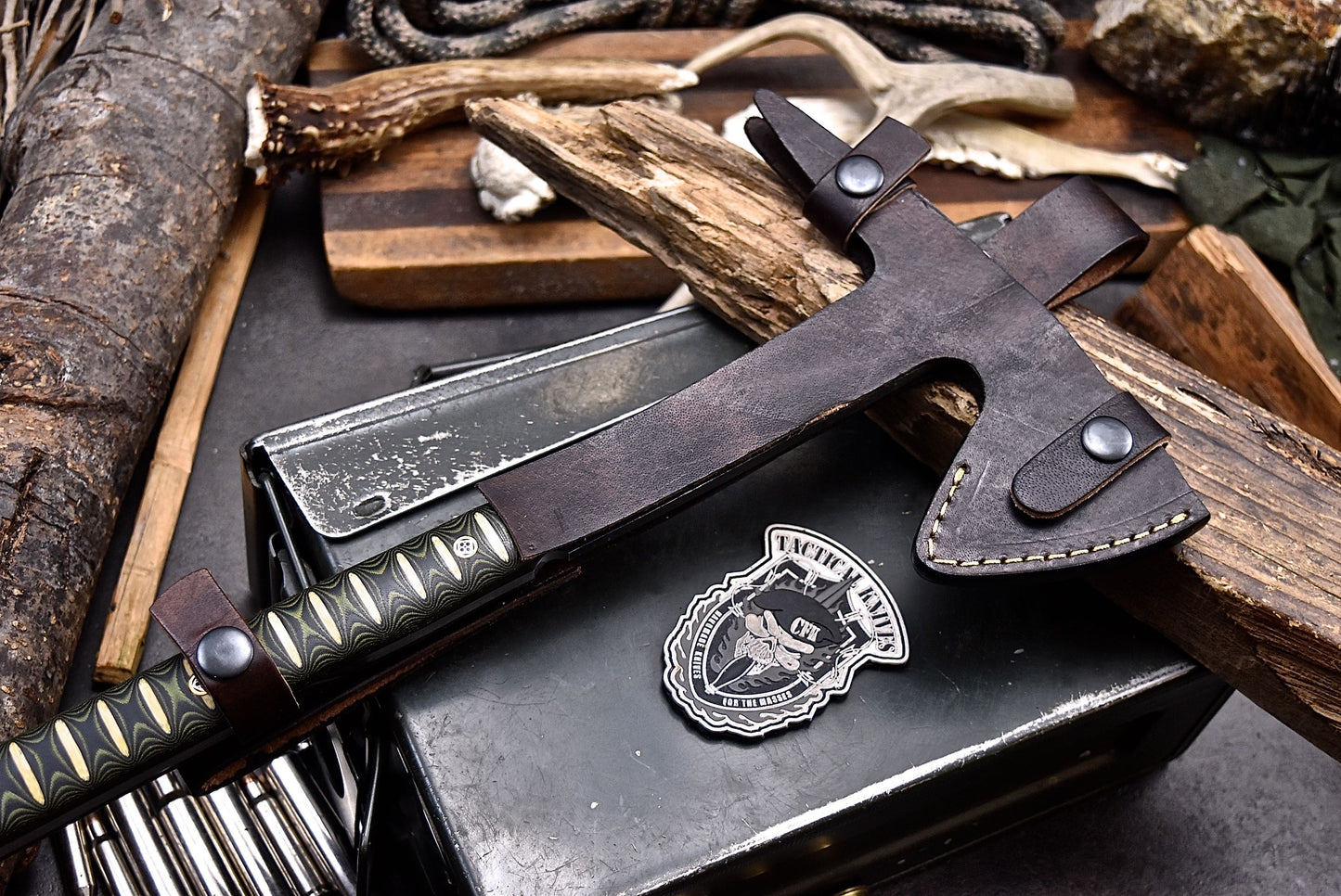 CFK Handmade D2 Tool Steel Custom FIREMAN Tomahawk Hatchet Axe w/ Sheath C