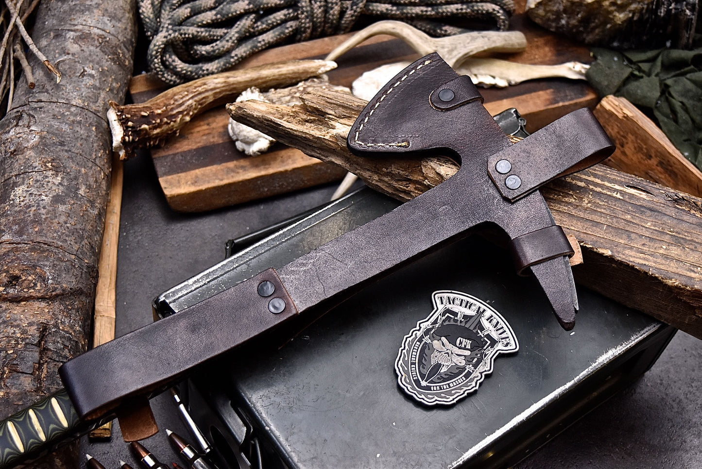 CFK Handmade D2 Tool Steel Custom FIREMAN Tomahawk Hatchet Axe w/ Sheath C