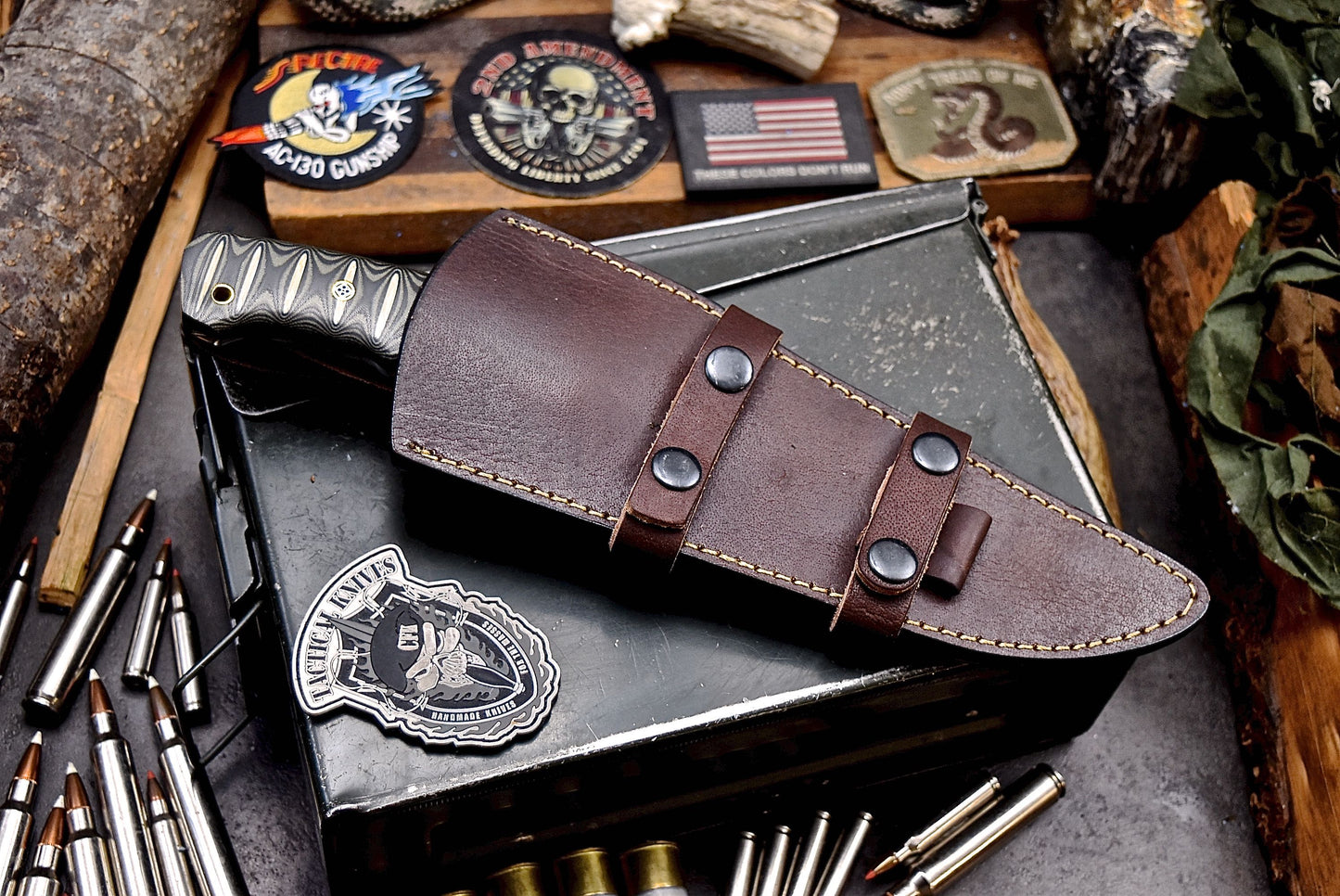 CFK Handmade AUS 10 Custom MICARTA Large Hunting Camping Chopper Knife Set A