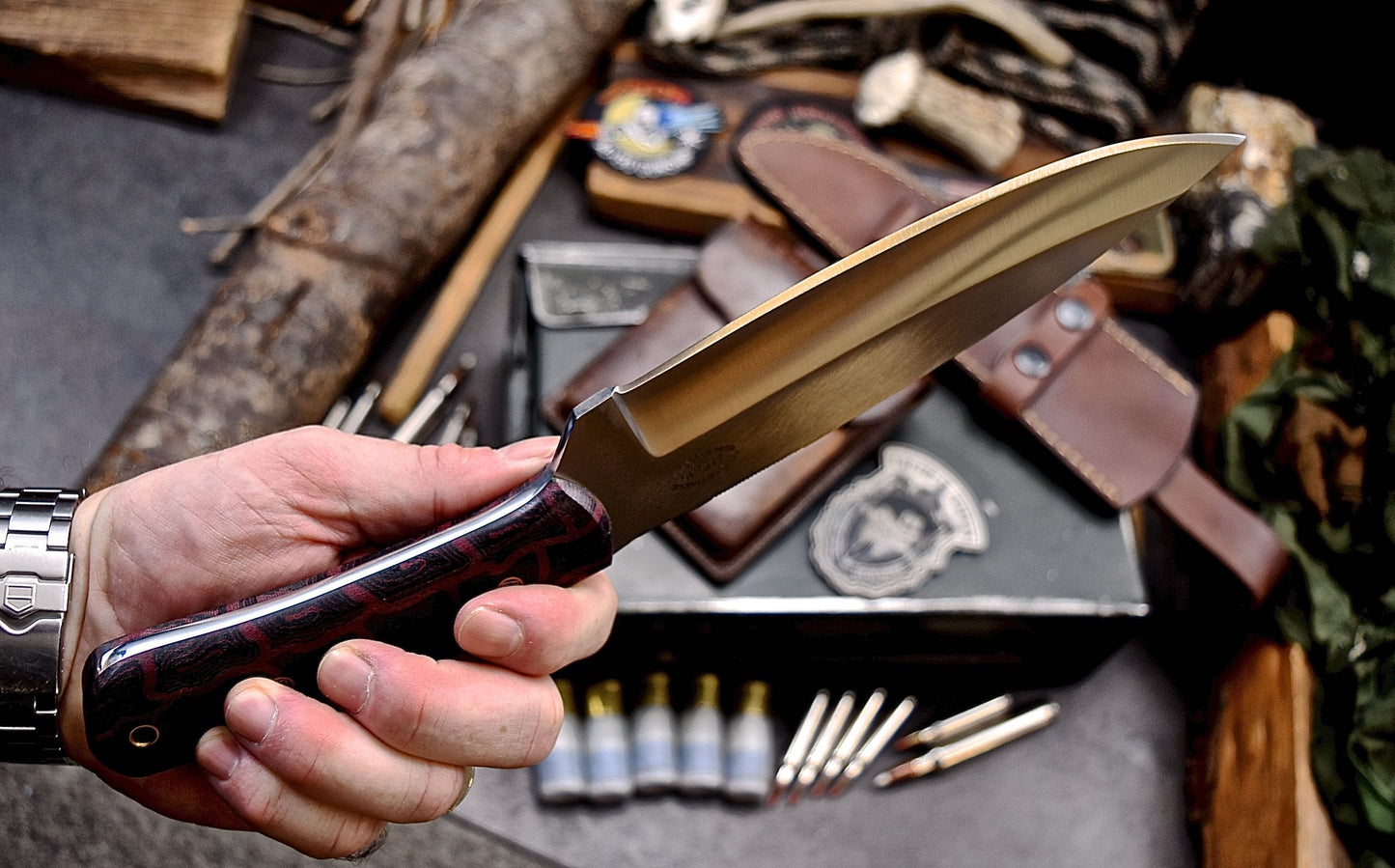 CFK Handmade AUS 10 Custom G10 Large Bushcraft Hunting Camping Knife Set A