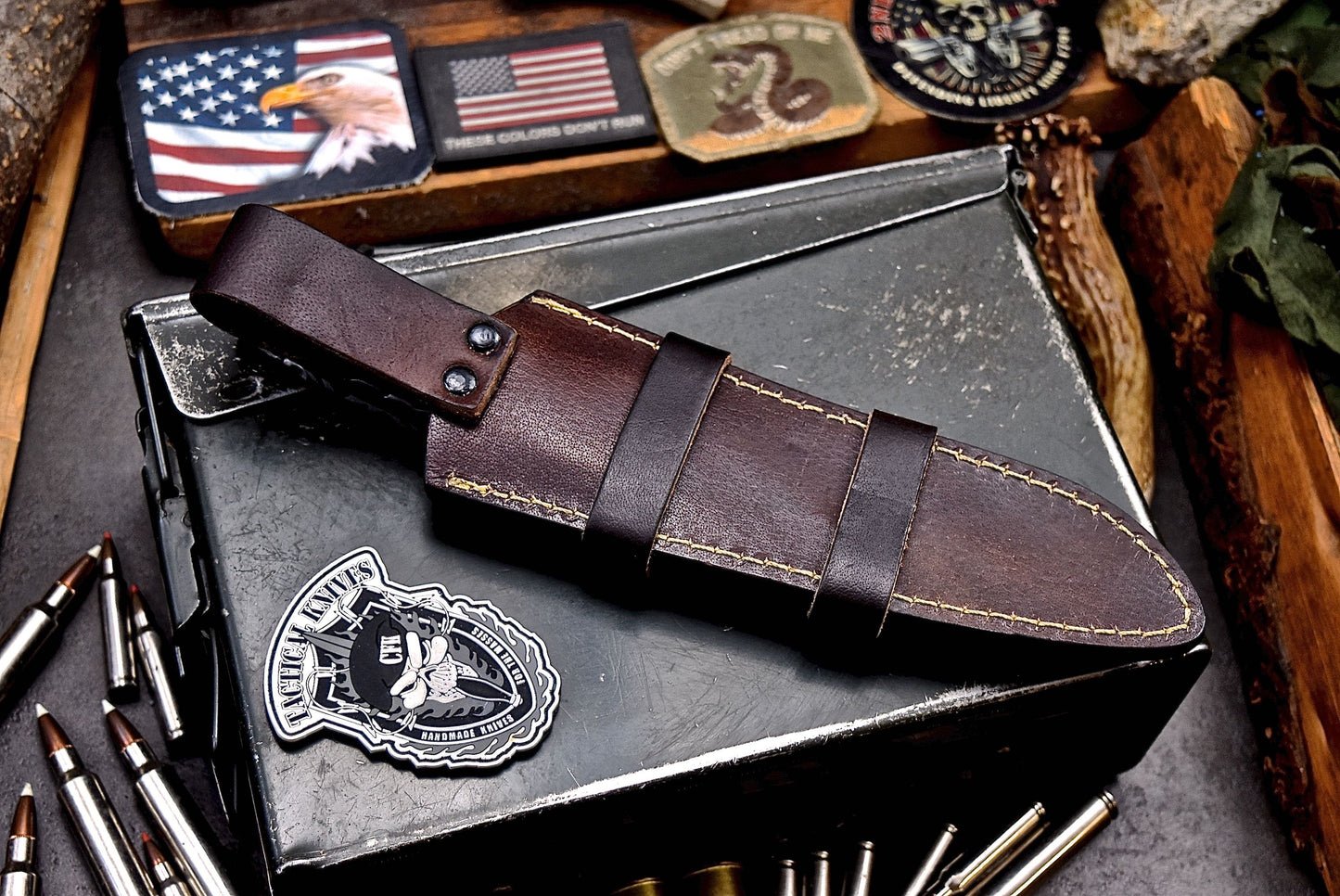 CFK Handmade Damascus Custom GENUINE SHEEP HORN Hunting Skinner Sport Knife