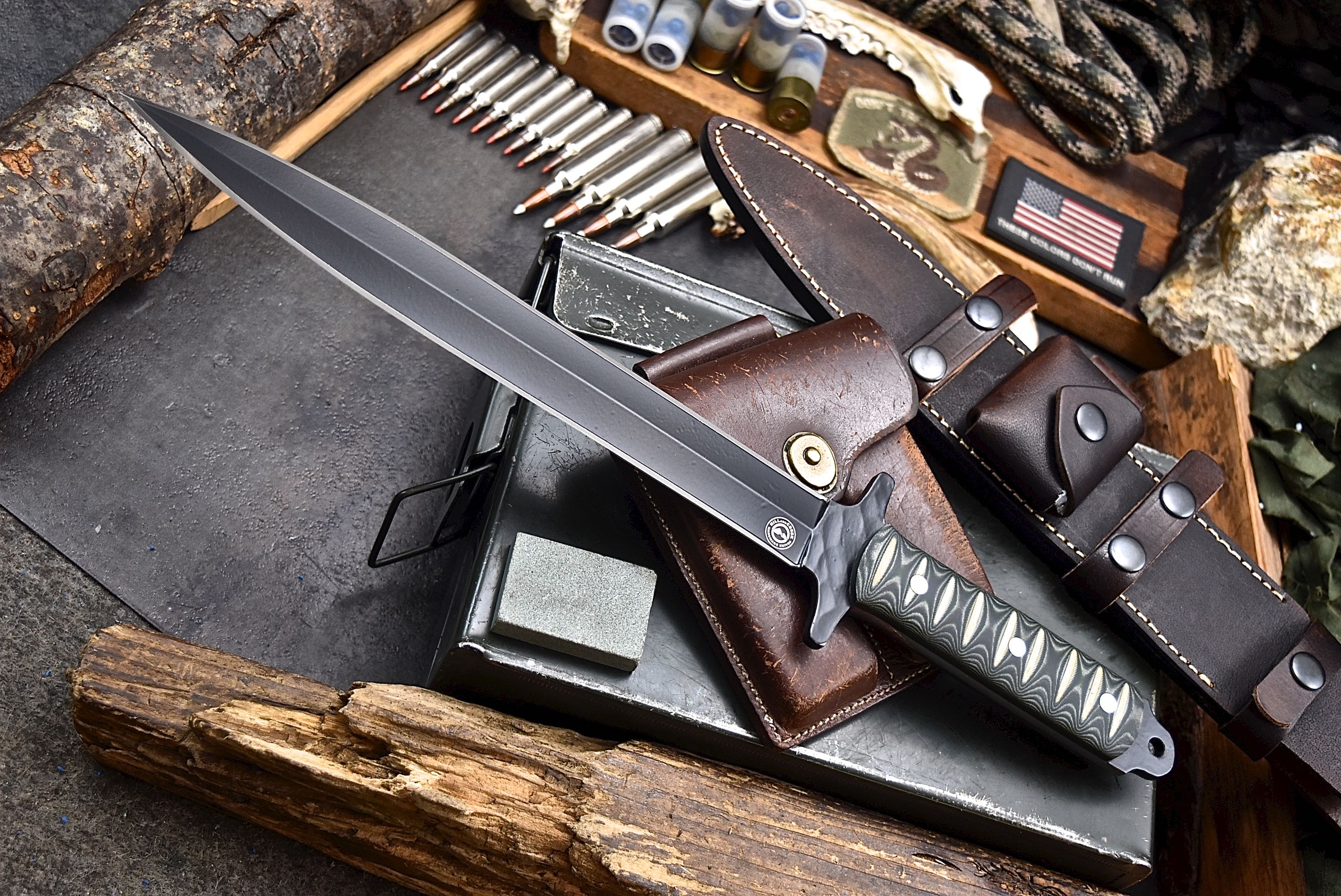 Blackstone River - Hill & Creek Handmade D2 Arkansas Toothpick Hunting  Dagger Knife & Sheath Set - Gun Industry Marketplace