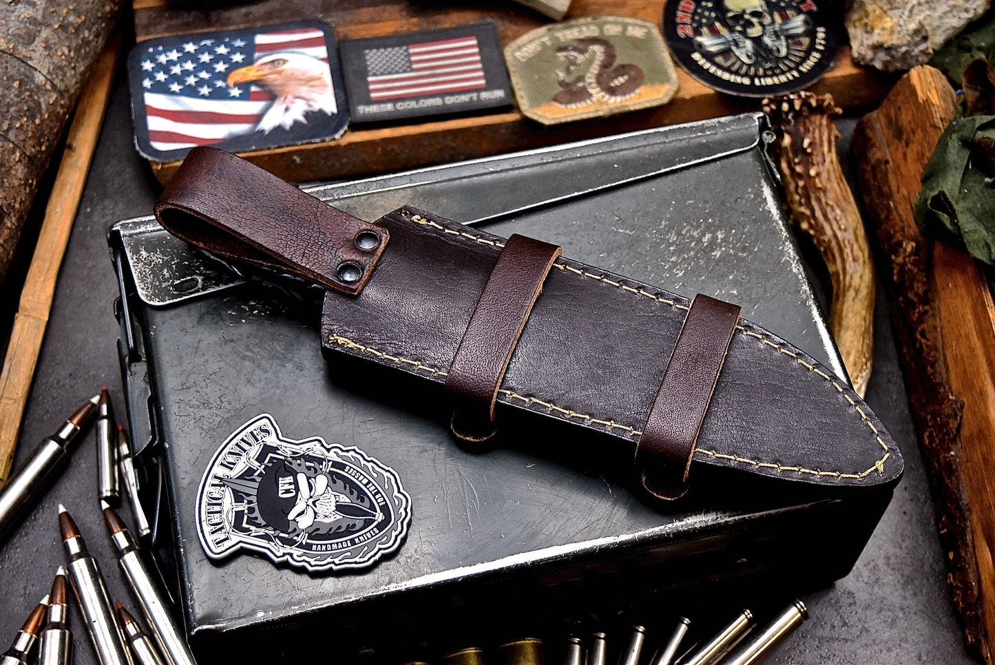 CFK Handmade Damascus Custom GENUINE SHEEP HORN Hunting Skinner Knife