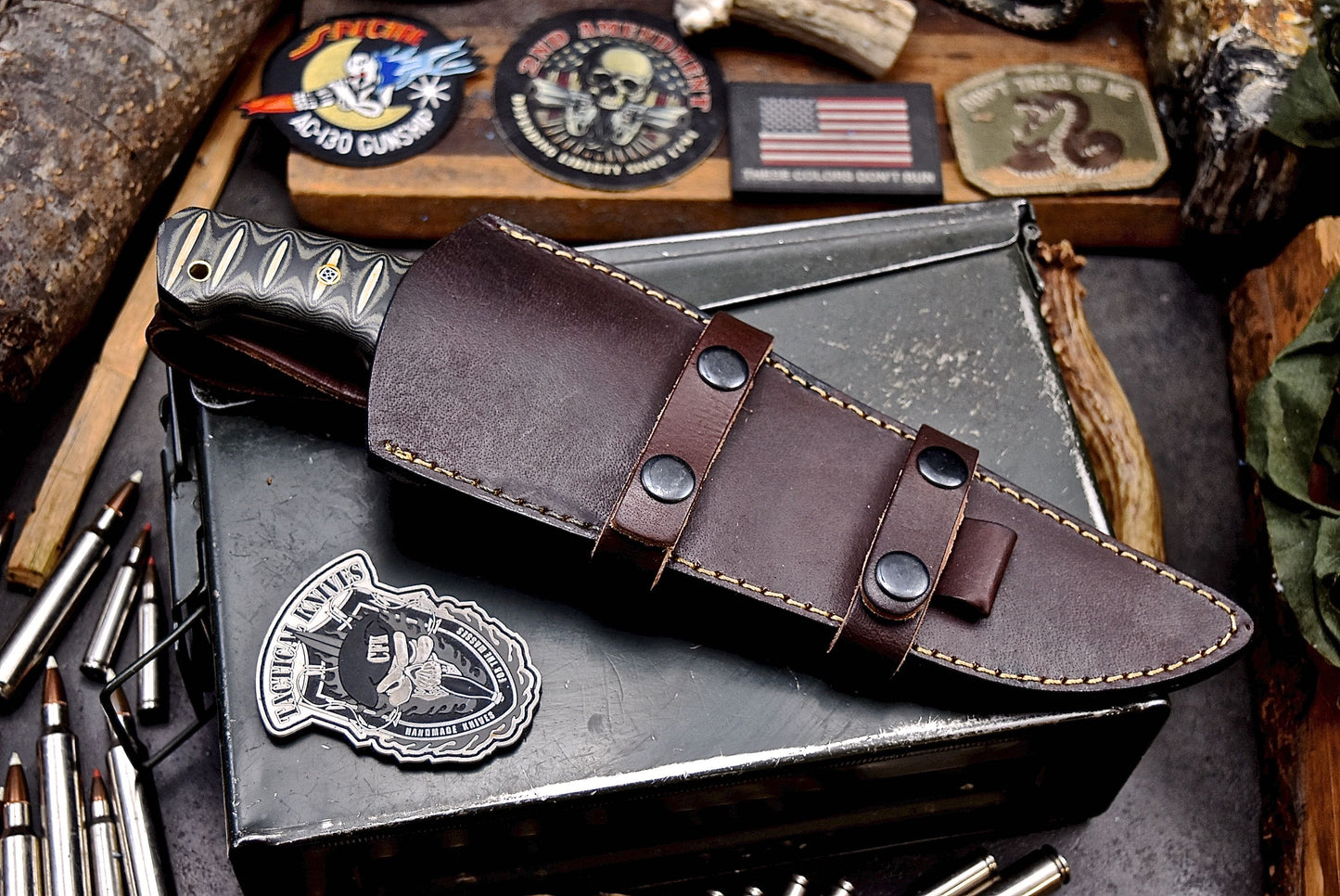 CFK Handmade AUS 10 Custom MICARTA Large Hunting Camping Chopper Knife Set
