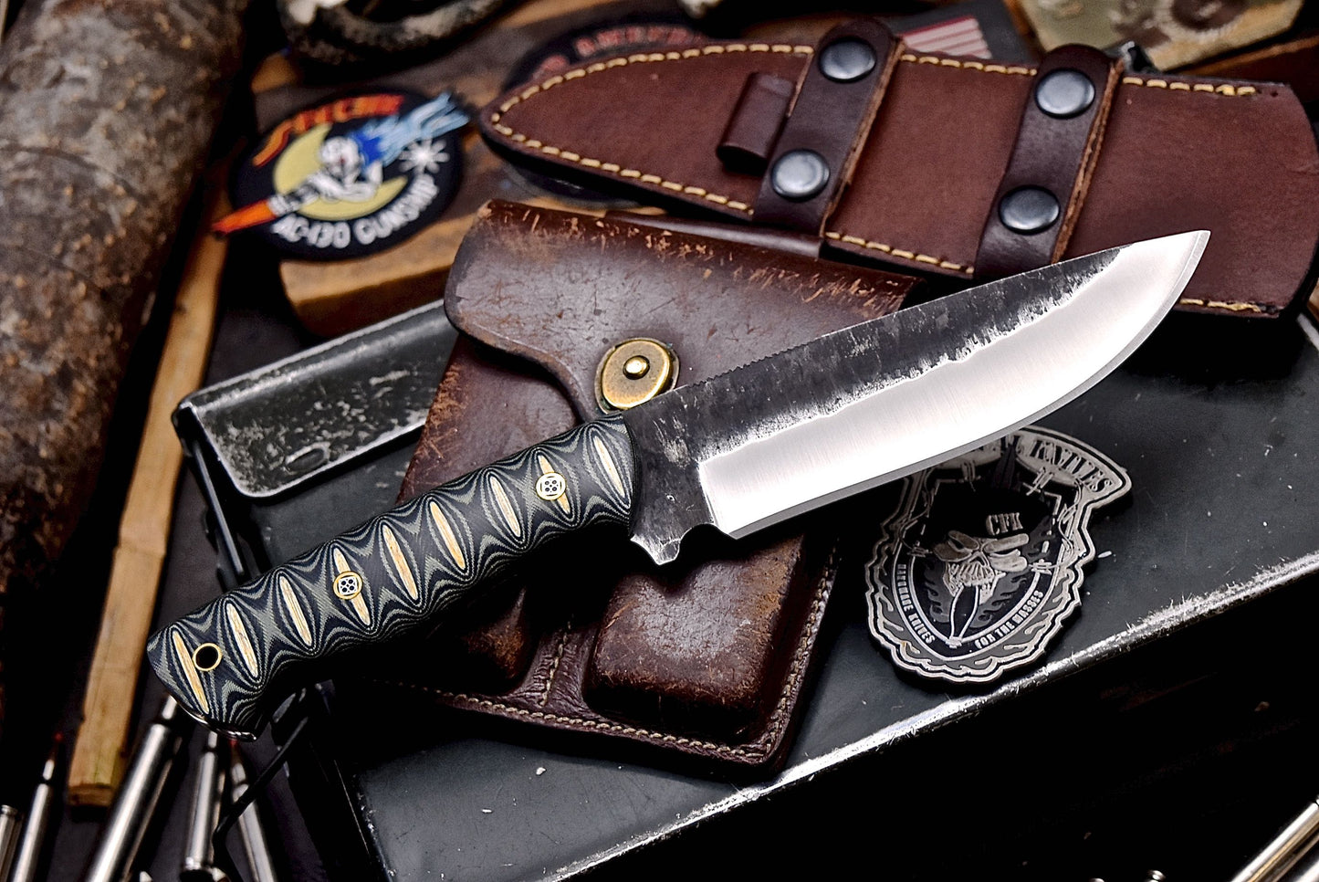 CFK Handmade VG10 Custom MICARTA Hunting Bushcraft Camping Sport Knife Set
