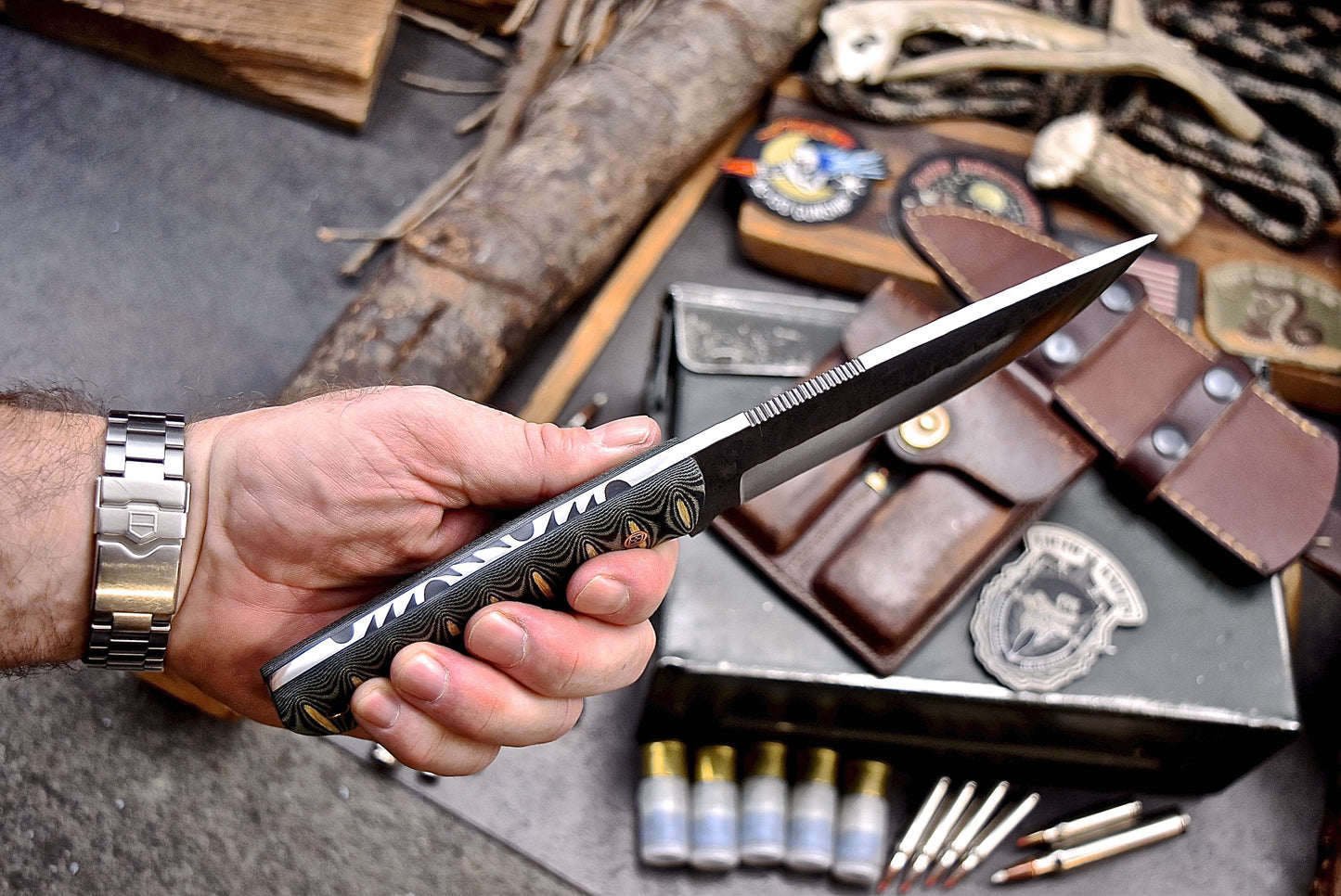CFK Handmade VG10 Custom MICARTA Hunting Bushcraft Camping Sport Knife Set