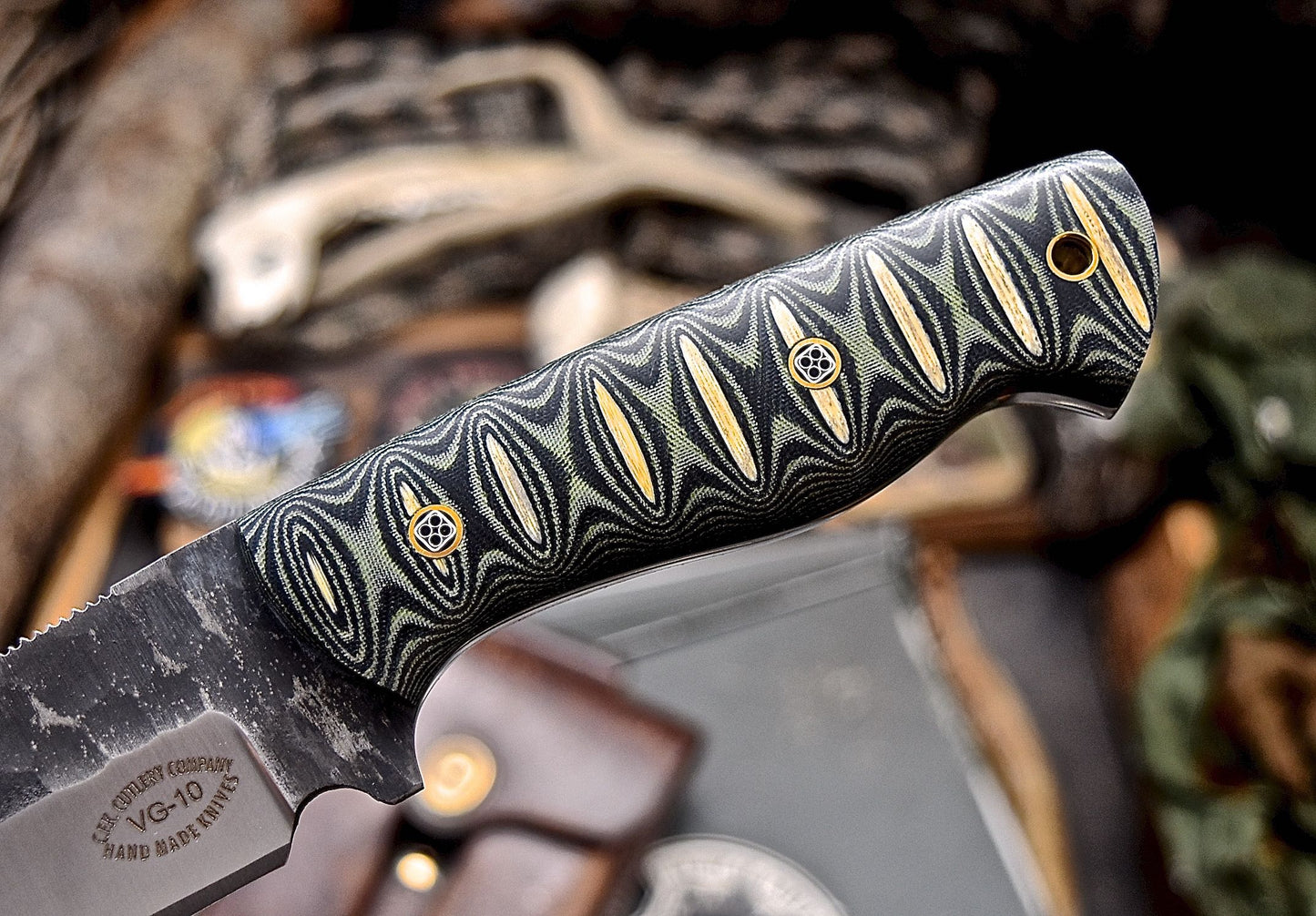 CFK Handmade VG10 Custom MICARTA Hunting Bushcraft Camping Sport Knife Set