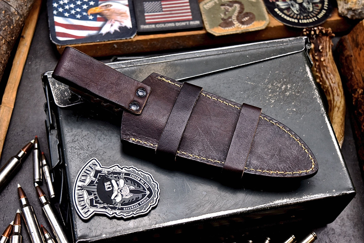 CFK Handmade Damascus Custom GENUINE SHEEP HORN Hunting Skinner Knife