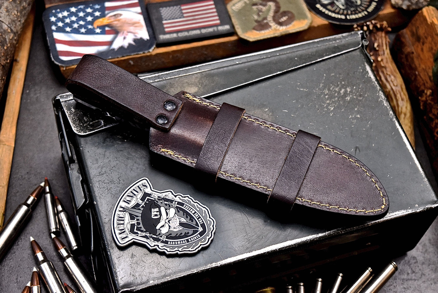 CFK Handmade Damascus Custom GENUINE SHEEP HORN Hunting Skinner Knife