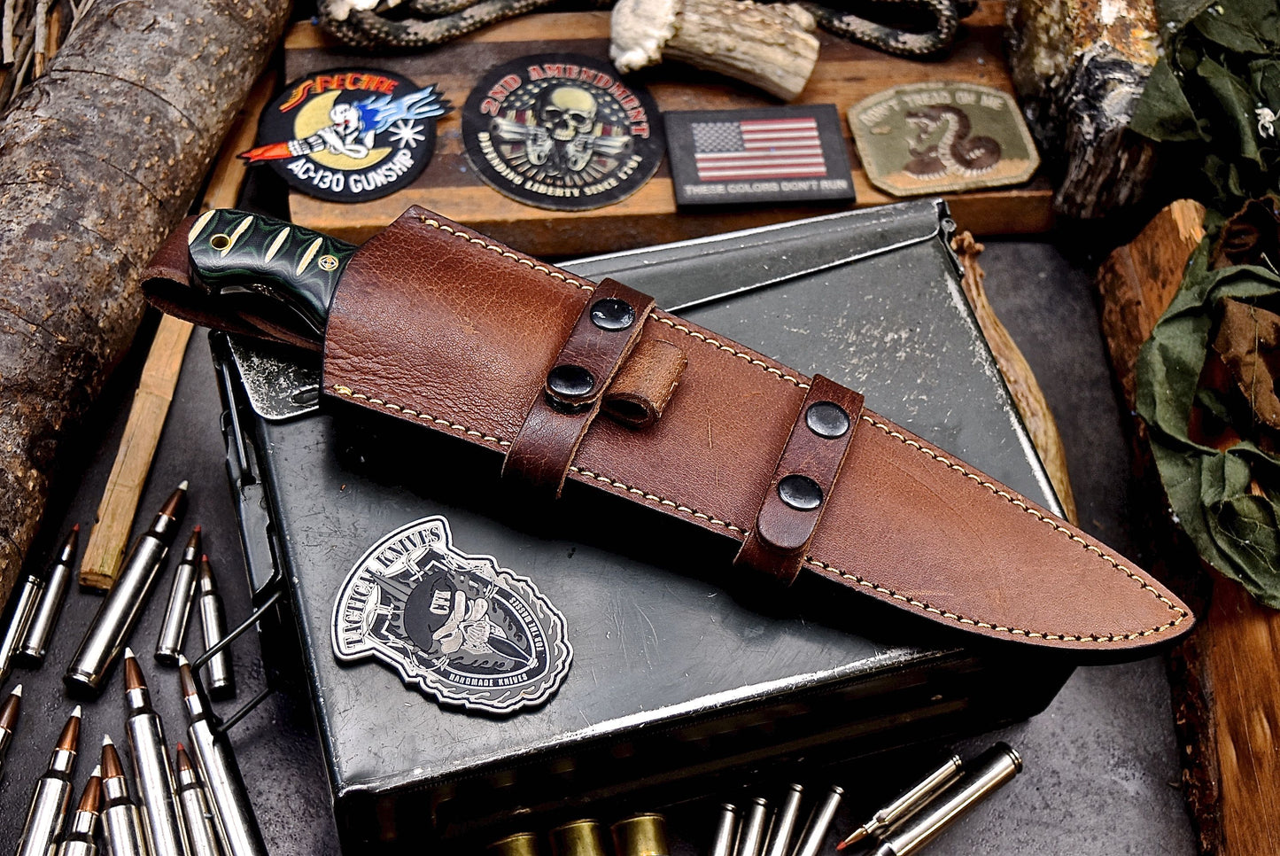 CFK Handmade 52100 Custom MICARTA Hunting Skinner Chopper Chopper Sport Knife Set