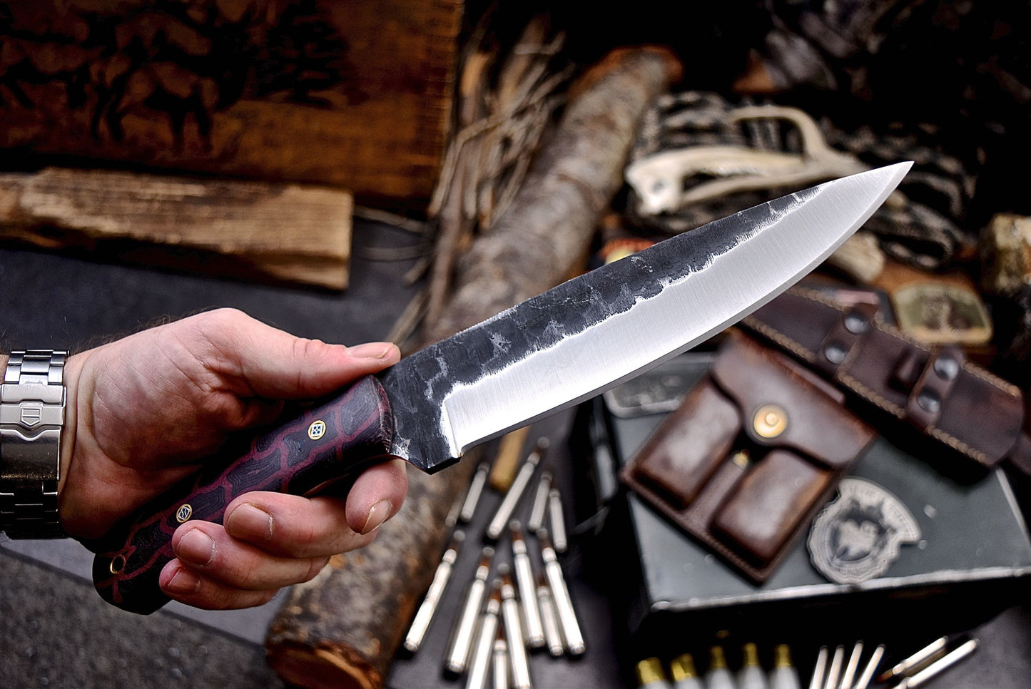CFK Handmade AUS 10 Custom G10 Large Bushcraft Hunting Camping Knife Set