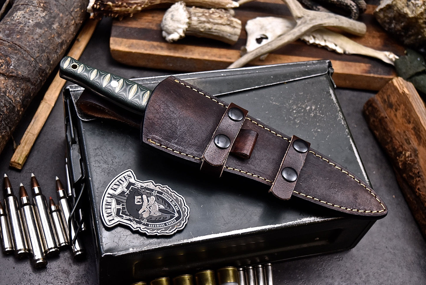 CFK IPAK Handmade D2 Custom WWII REPLICA SYKES DAGGER Hunting Shiv Sport Knife Set