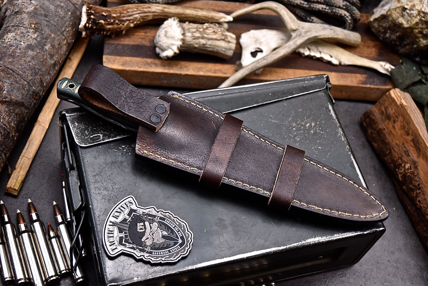 CFK IPAK Handmade D2 Custom WWII REPLICA SYKES DAGGER Hunting Shiv Sport Knife Set