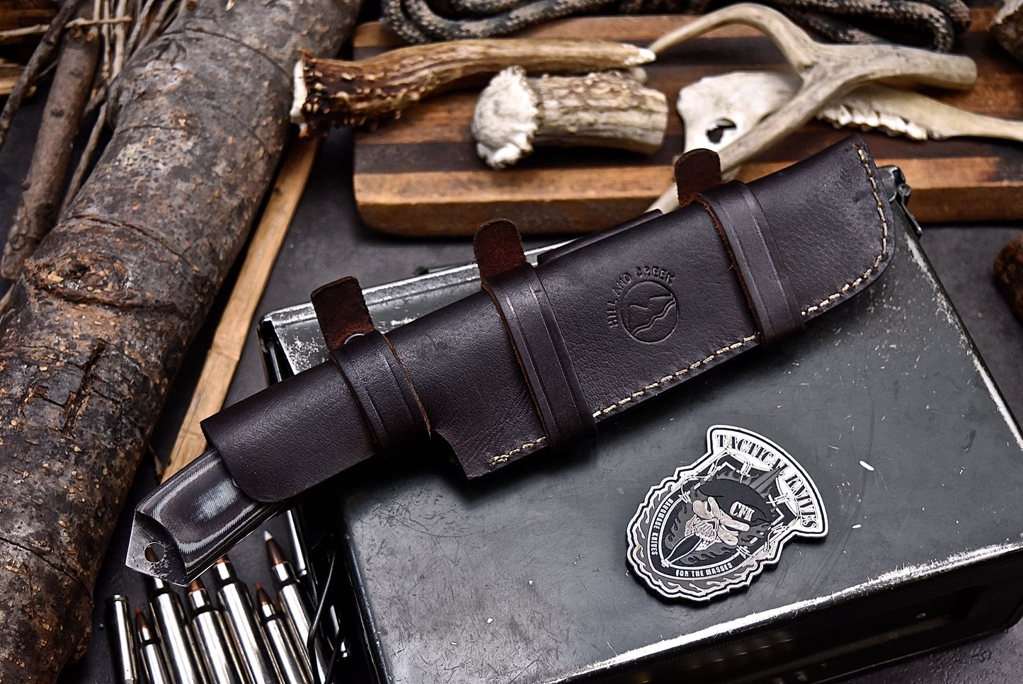 CFK IPAK Handmade D2 Custom MICARTA Large Tactical Chopper TANTO Knife Set