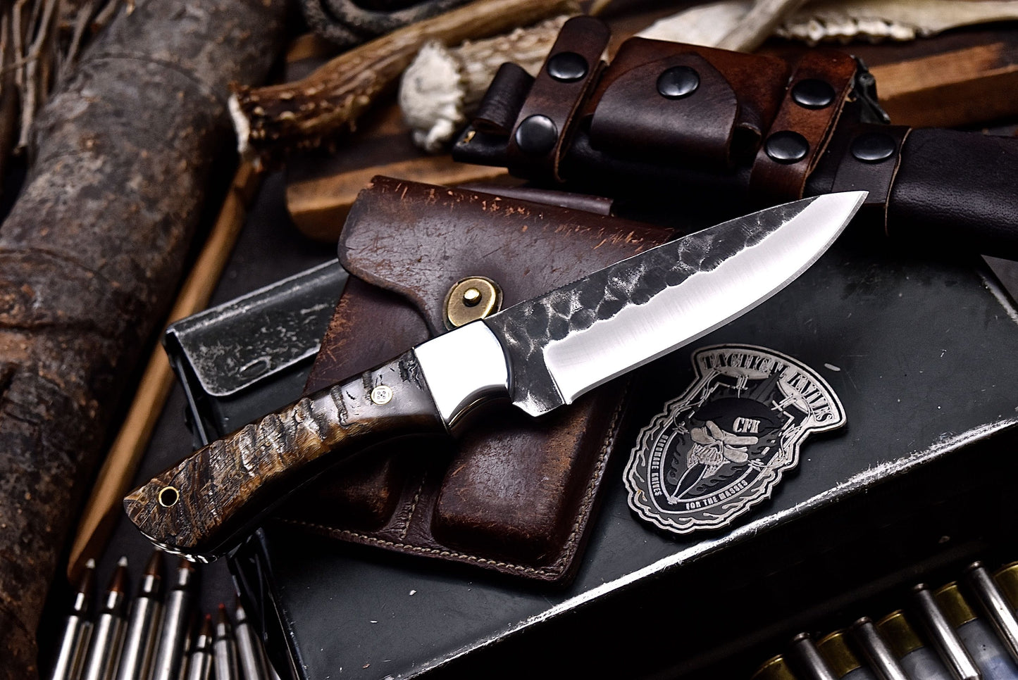 CFK Handmade VG10 Custom SHEEP HORN Hunting Skinner Knife Set