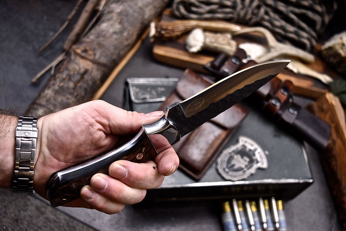 CFK Handmade VG10 Custom SHEEP HORN Hunting Skinner Knife Set
