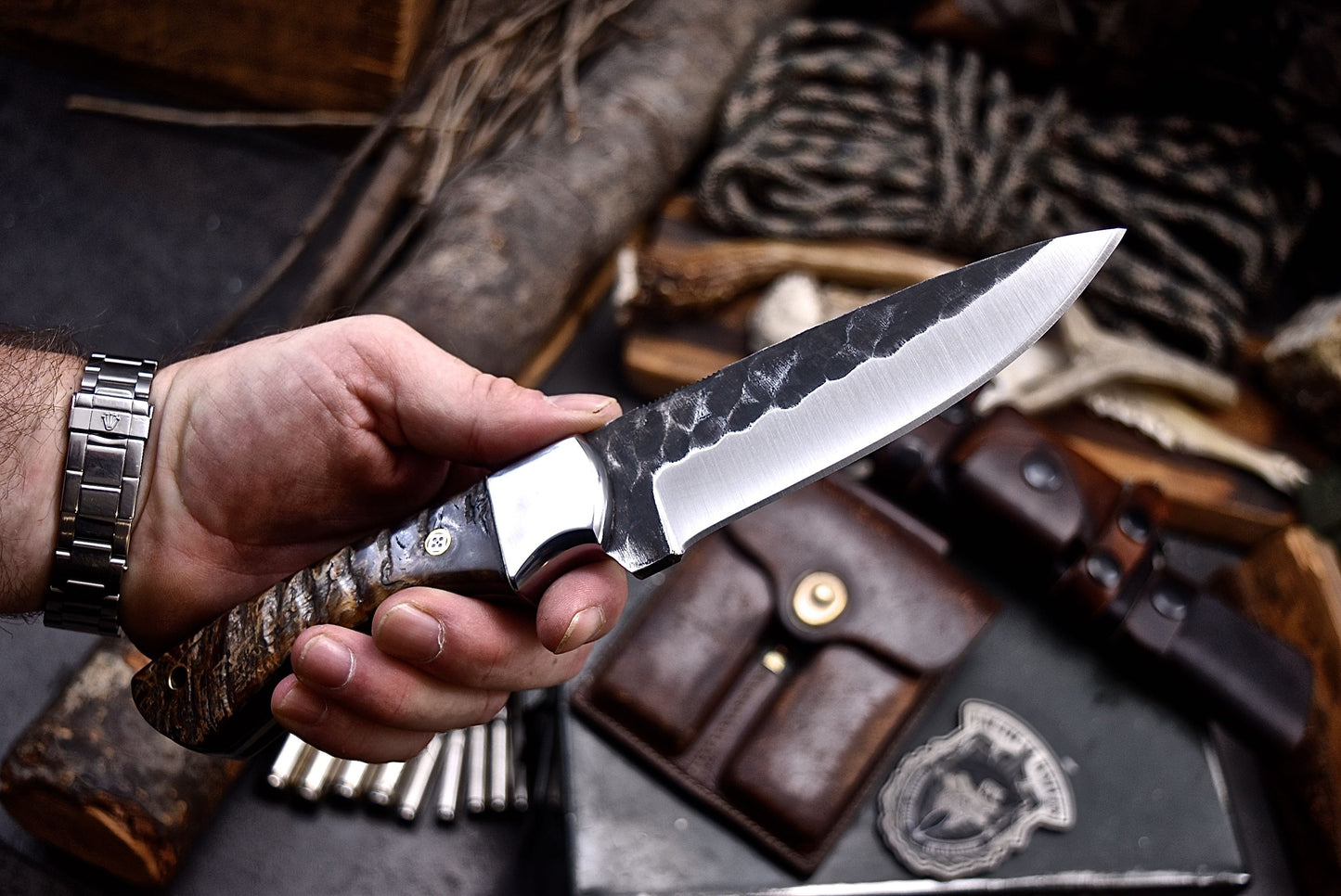 CFK Handmade VG10 Custom SHEEP HORN Hunting Skinner Knife Set
