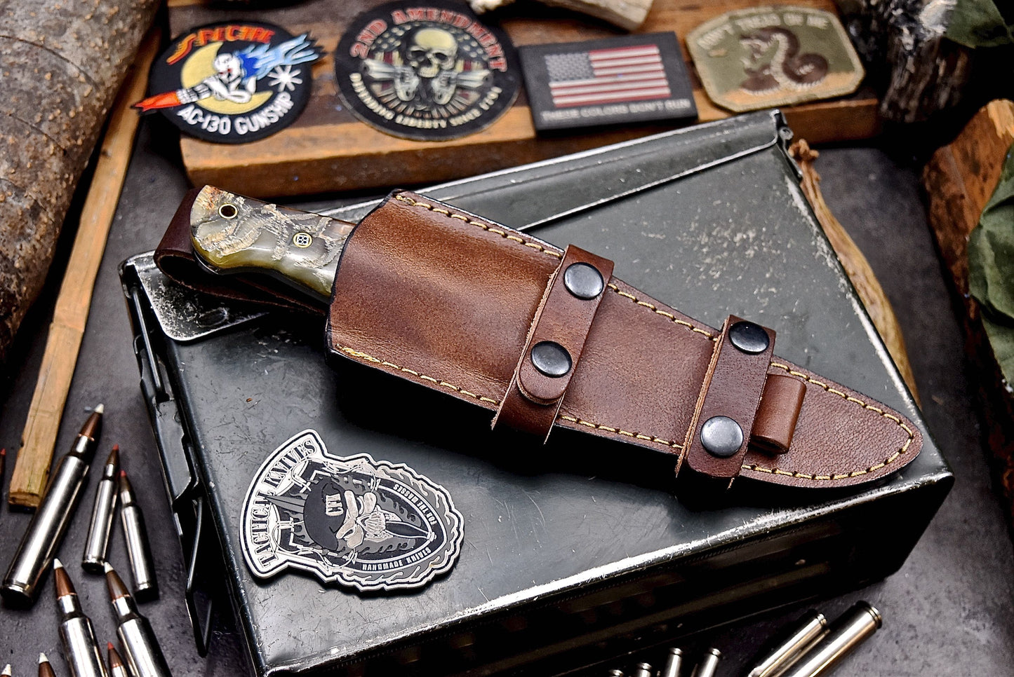 CFK Handmade D2 Tool Steel GENUINE SHEEP HORN Hunting Camping Sport Knife Set