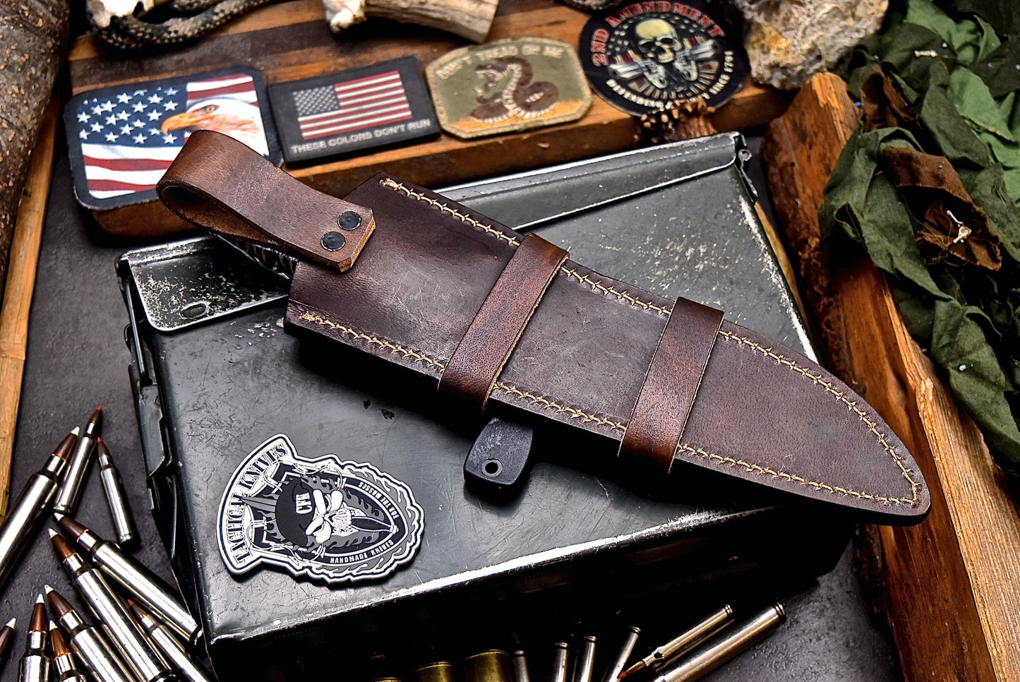 CFK Handmade 440C Custom PINE CONE Hunting Camping Knife & Accessories Sheath Set