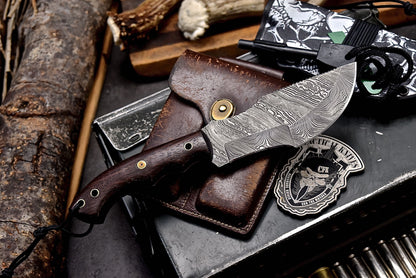 2014 CFK USA MADE Handmade DAMASCUS TRACKER Yellowhawk Custom Skulls Pattern Kydex Sheath Set
