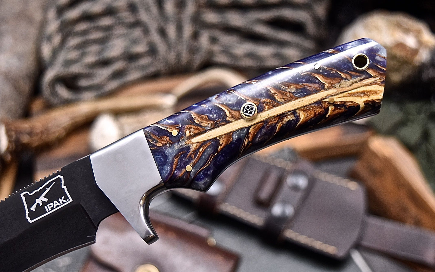 CFK IPAK Handmade 52100 PINE CONE CORELON Hunting Skinner Camping Sport Knife Set