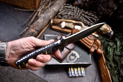 IPAK Handmade CAMOUFLAGE D2 Custom TANTO CHOPPER Pine Cone Camping Hunting Knife Set