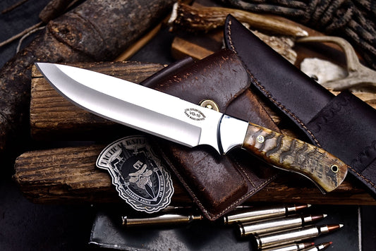 CFK Handmade VG10 Custom SHEEP HORN Large Hunting Skinner Camping Knife Set
