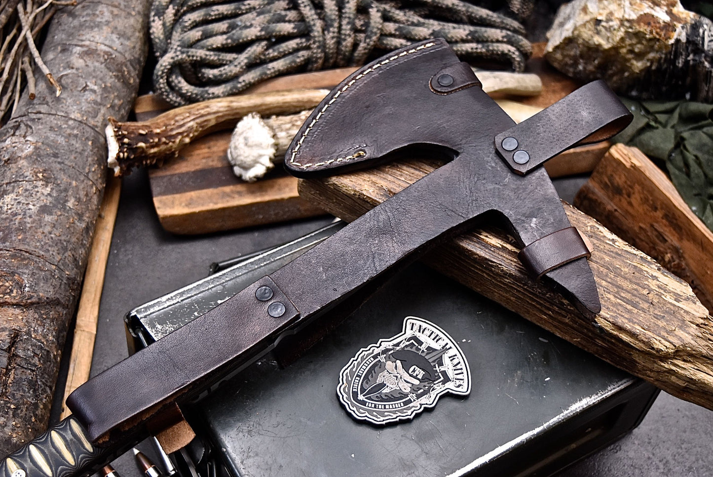 CFK Handmade D2 Tool Steel Custom FIREMAN Tomahawk Hatchet Axe w/ Sheath