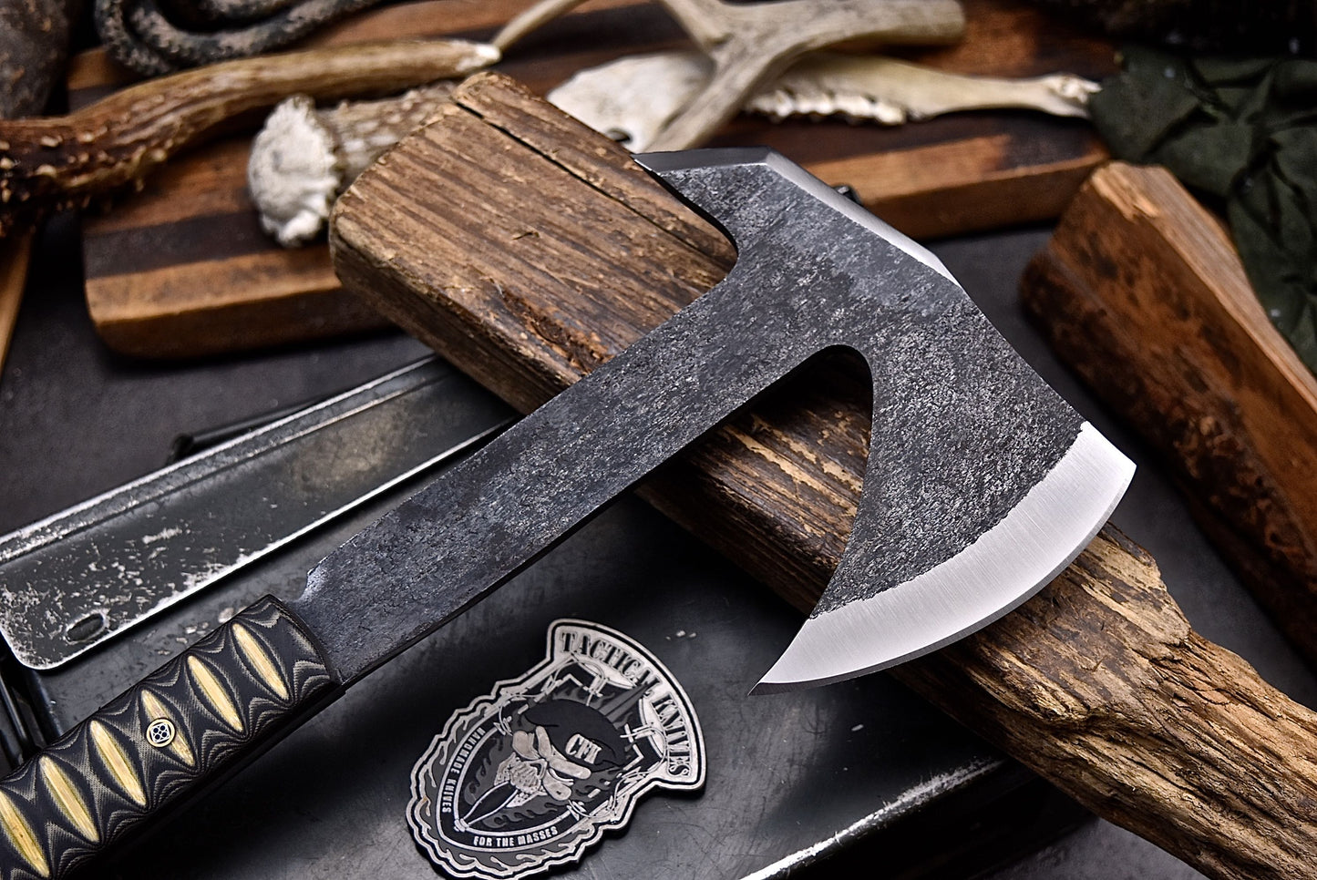CFK Handmade D2 Tool Steel Custom FIREMAN Tomahawk Hatchet Axe w/ Sheath A