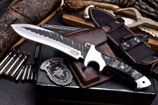 CFK Handmade AUS-10 Custom SHEEP HORN Sub Hilt Hunting Chopper Camping Knife Set