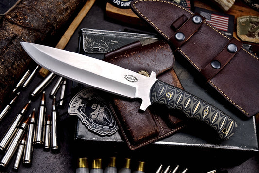 CFK Handmade AUS 10 Custom MICARTA Large Hunting Camping Chopper Knife Set A