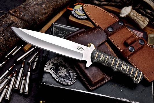 CFK Handmade AUS 10 Custom MICARTA Large Hunting Camping Chopper Knife Set B