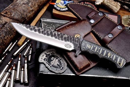 CFK Handmade AUS 10 Custom MICARTA Large Hunting Camping Chopper Knife Set