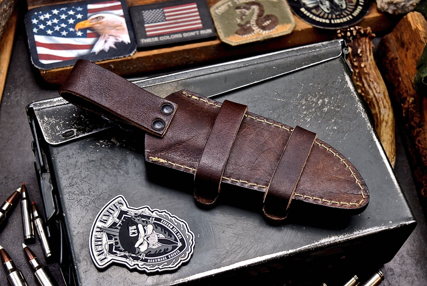 CFK Handmade Damascus Custom GENUINE SHEEP HORN Hunting Skinner Camping Knife