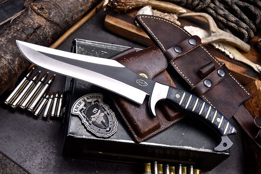 CFK Handmade AUS-10 Custom MICARTA Tactical Hunting Chopper Camping Knife Set