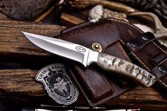 CFK Handmade VG10 Custom HONEY SHEEP HORN Hunting Skinner Camping Knife Set