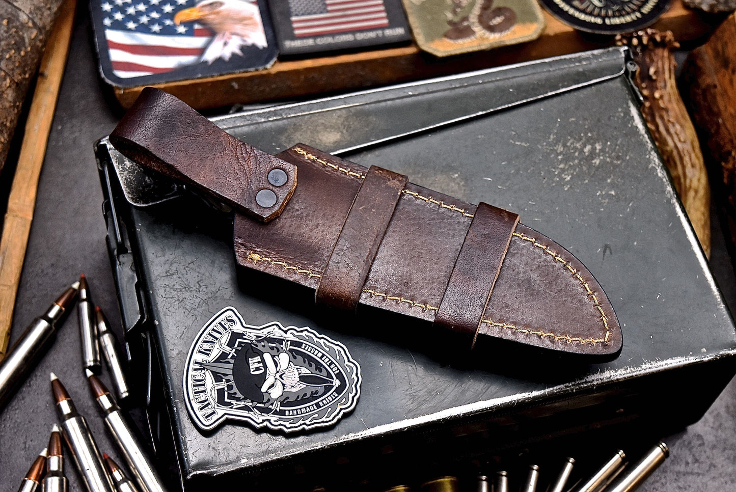 CFK Handmade Damascus Custom GENUINE SHEEP HORN Hunting Skinner Knife