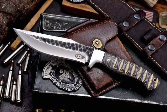 CFK Handmade AUS 10 Custom MICARTA Large Hunting Camping Skinner Knife Set