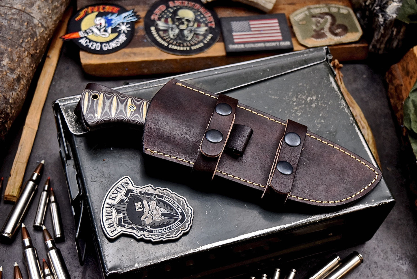 CFK Handmade AUS 10 Custom MICARTA Sub Hilt Hunting Camping Sinner Knife Set