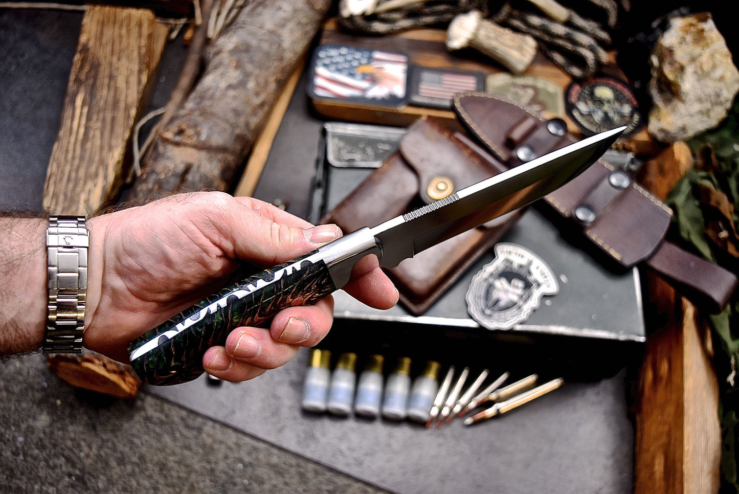 CFK Handmade ATS 34 Custom PINE CONE Hunting Camping Skinner Knife