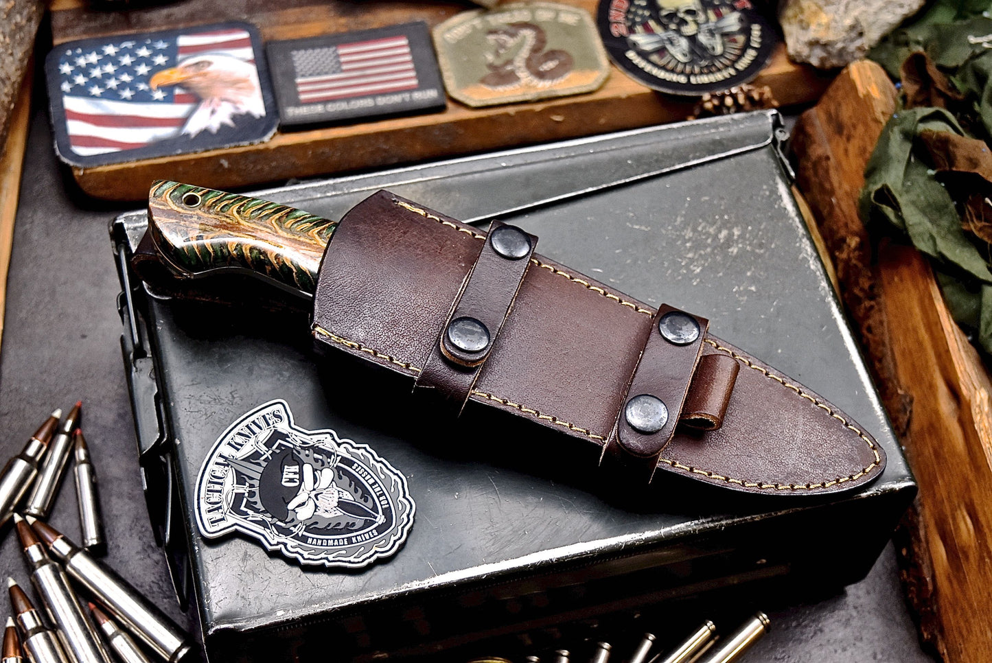 CFK Handmade ATS 34 Custom PINE CONE Hunting Camping Skinner Knife