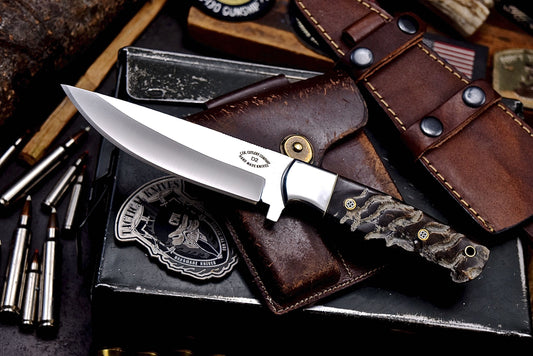 CFK Handmade D2 Tool Steel GENUINE SHEEP HORN Hunting Camping Sport Knife Set