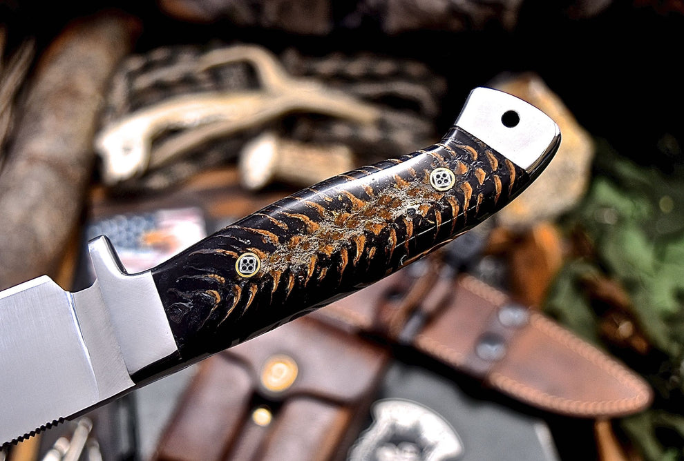 CFK Handmade 440C Custom PINE CONE Hunting Camping Knife & Accessories ...