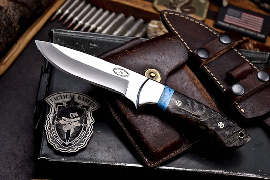 CFK Handmade D2 Custom SHEEP HORN TURQUOISE STONE Hunting Skinner Sport Knife Set