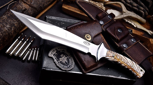 CFK Handmade AUS-10 Custom PINE CONE Corelon Large Chopper Hunting Hiking Knife Set