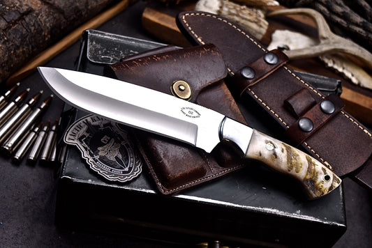 CFK Handmade D2 Custom SHEEP HORN Large Skinner Camping Hunting Knife Set