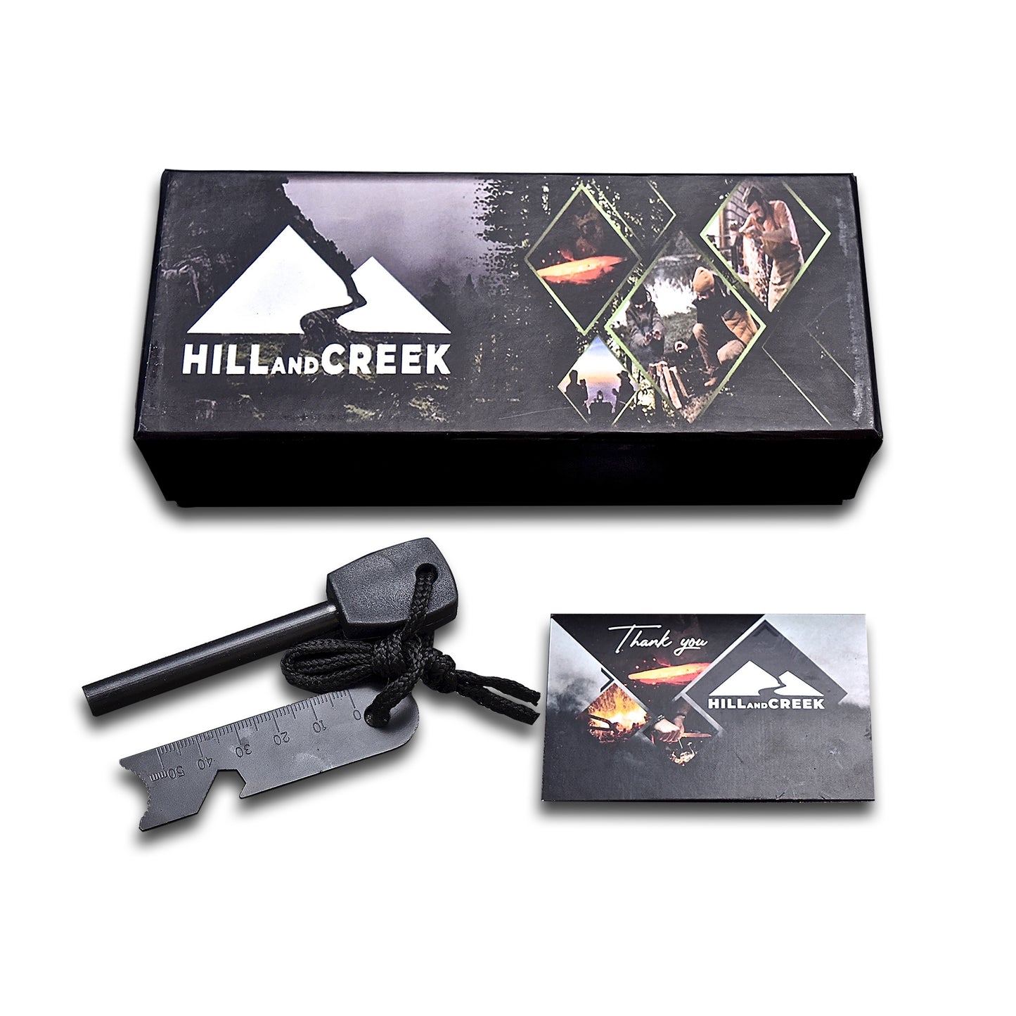 Pikes Peak II - Hill & Creek D2 Handmade Hunting Camping Knife & Accessories Sheath Set